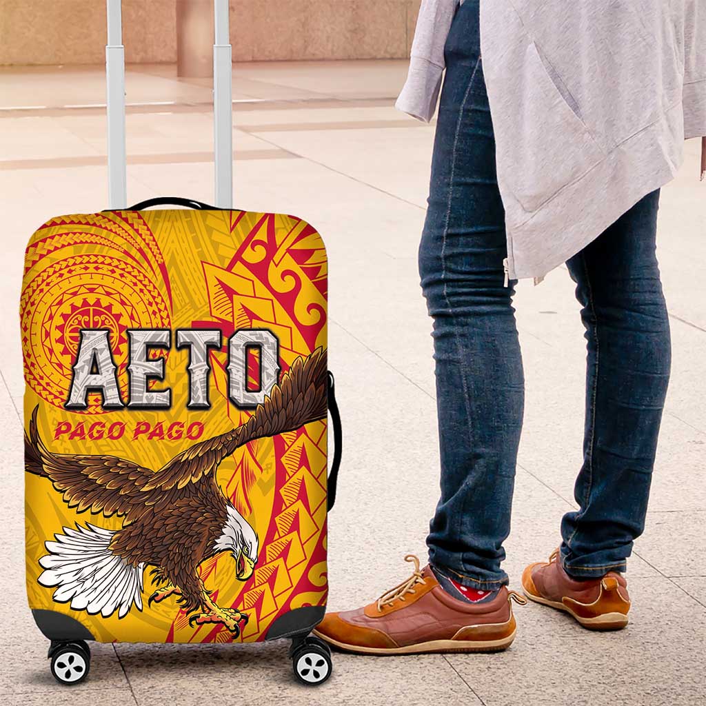 American Samoa Flag Day Luggage Cover Fautasi Race Pago Pago-Aeto Eagle Wings Tribal Style