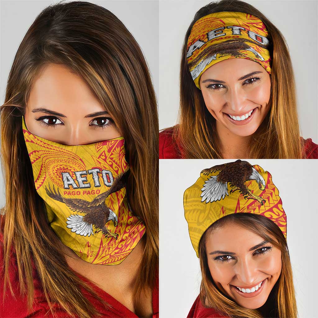 American Samoa Flag Day Neck Gaiter Fautasi Race Pago Pago-Aeto Eagle Wings Tribal Style