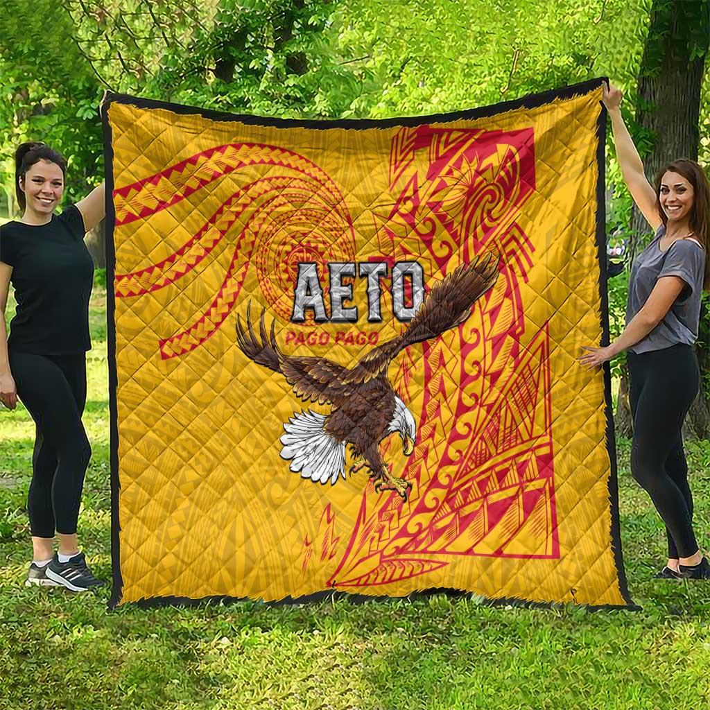 American Samoa Flag Day Quilt Fautasi Race Pago Pago-Aeto Eagle Wings Tribal Style