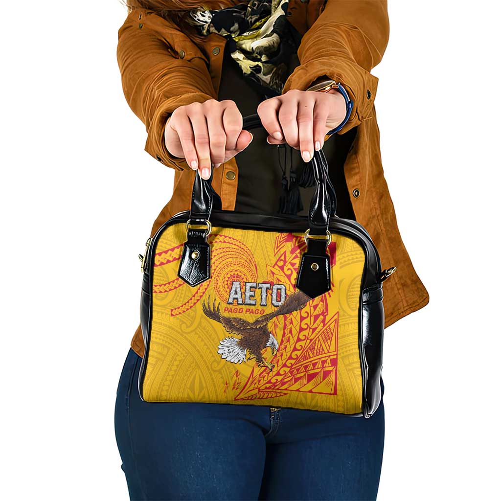 American Samoa Flag Day Shoulder Handbag Fautasi Race Pago Pago-Aeto Eagle Wings Tribal Style