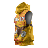 Personalised American Samoa Flag Day Sleeveless Hoodie Fautasi Race Pago Pago-Aeto Eagle Wings Tribal Style