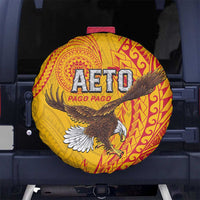 American Samoa Flag Day Spare Tire Cover Fautasi Race Pago Pago-Aeto Eagle Wings Tribal Style