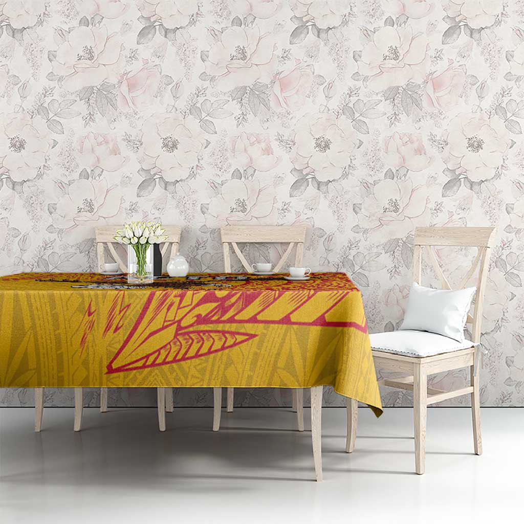 American Samoa Flag Day Tablecloth Fautasi Race Pago Pago-Aeto Eagle Wings Tribal Style