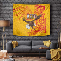 American Samoa Flag Day Tapestry Fautasi Race Pago Pago-Aeto Eagle Wings Tribal Style