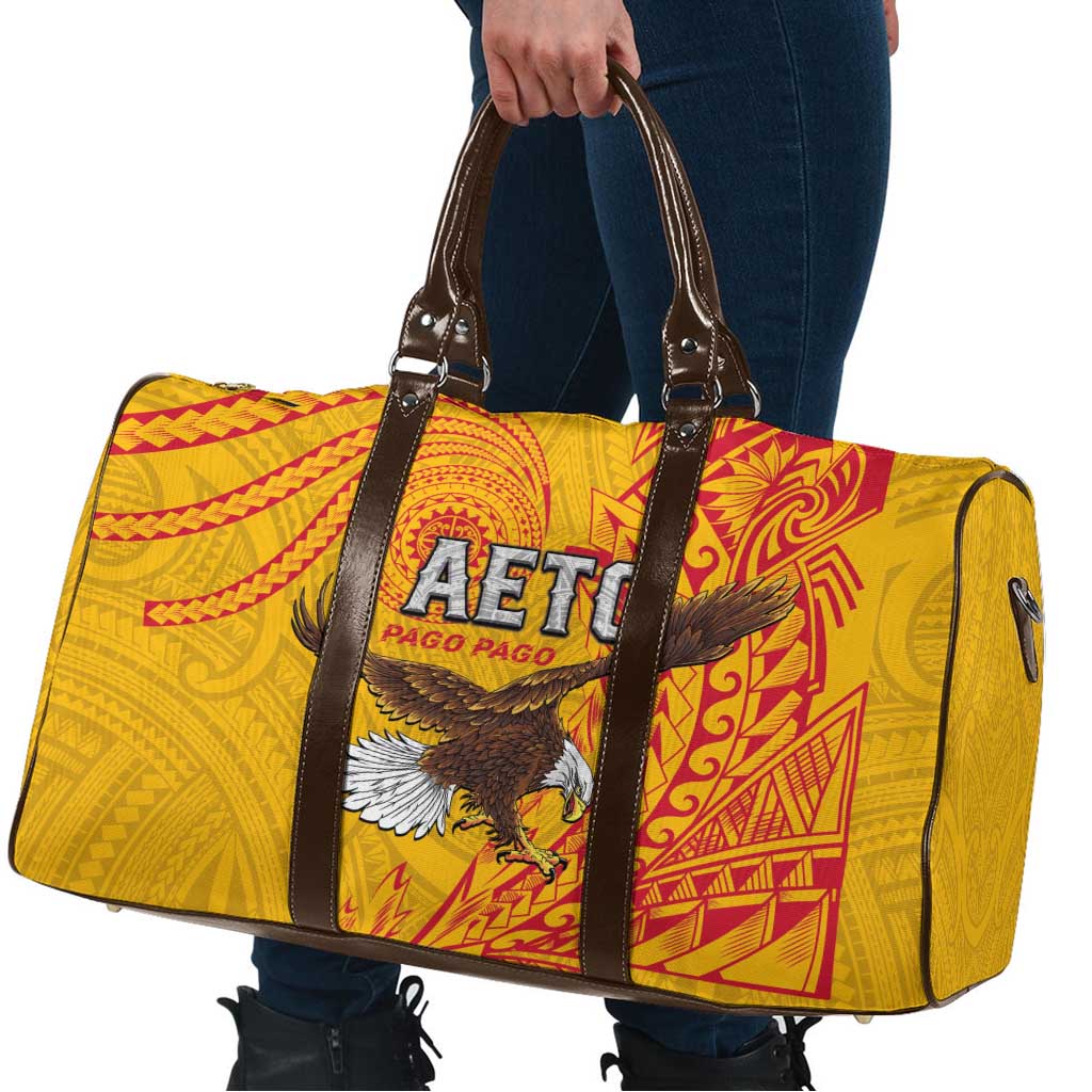 American Samoa Flag Day Travel Bag Fautasi Race Pago Pago-Aeto Eagle Wings Tribal Style
