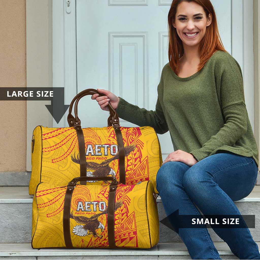 American Samoa Flag Day Travel Bag Fautasi Race Pago Pago-Aeto Eagle Wings Tribal Style