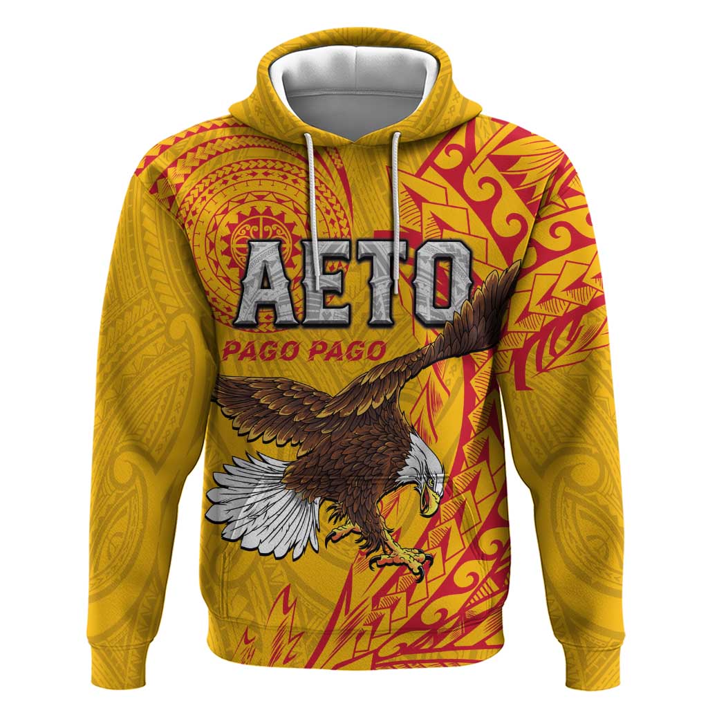 Personalised American Samoa Flag Day Zip Hoodie Fautasi Race Pago Pago-Aeto Eagle Wings Tribal Style