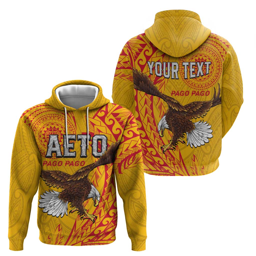 Personalised American Samoa Flag Day Zip Hoodie Fautasi Race Pago Pago-Aeto Eagle Wings Tribal Style