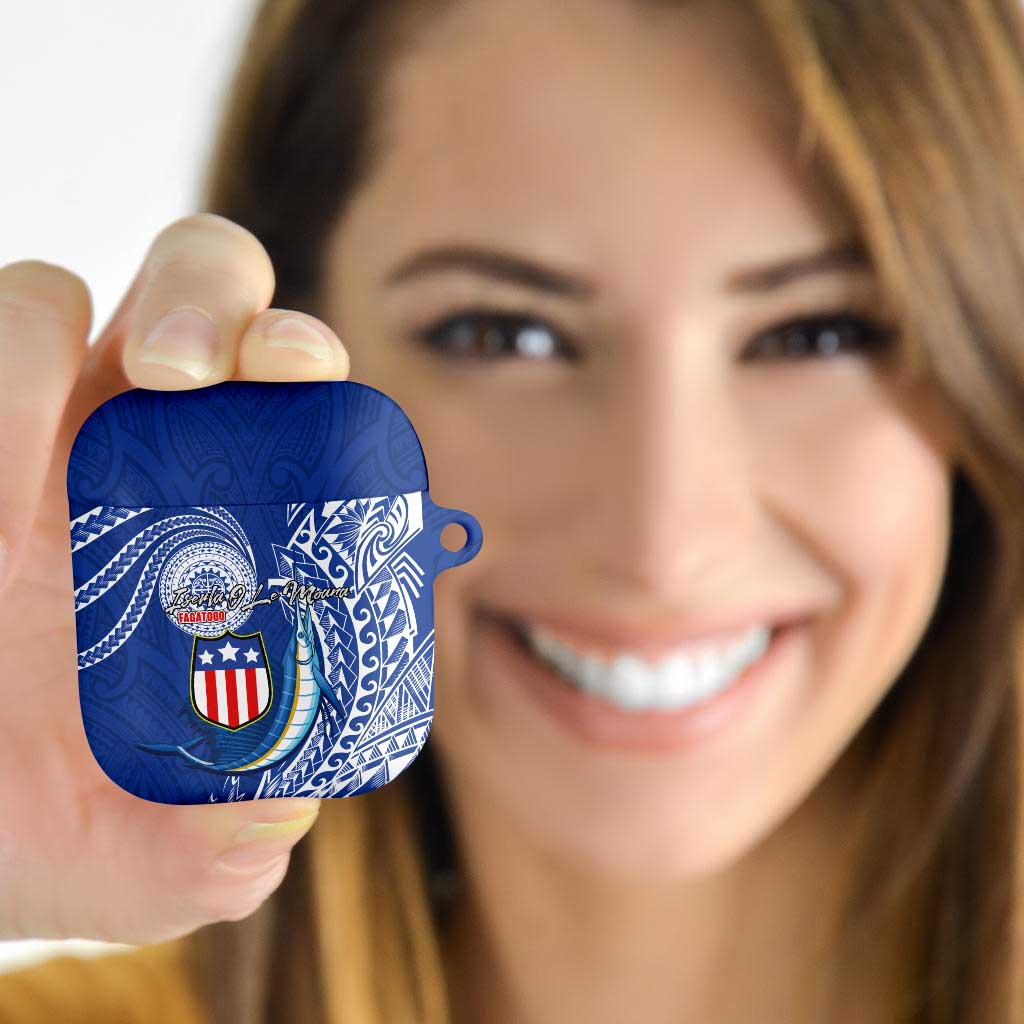 American Samoa Flag Day AirPods Case Fautasi Race Fagatogo-Iseula O Le Moana Sailfish Tribal Style LT03 - Polynesian Pride