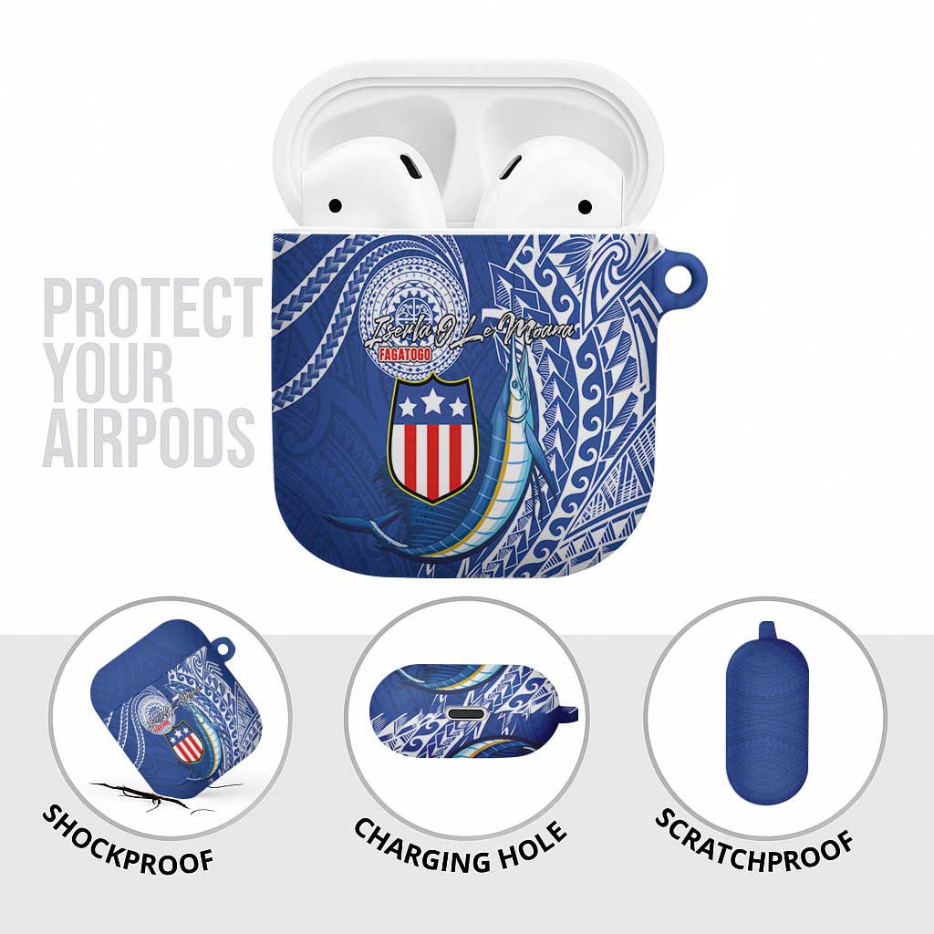 American Samoa Flag Day AirPods Case Fautasi Race Fagatogo-Iseula O Le Moana Sailfish Tribal Style LT03 - Polynesian Pride