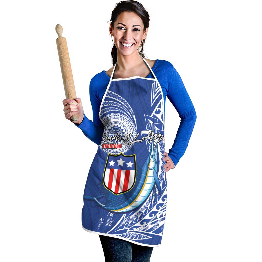 American Samoa Flag Day Apron Fautasi Race Fagatogo-Iseula O Le Moana Sailfish Tribal Style LT03 - Polynesian Pride