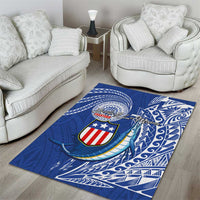 American Samoa Flag Day Area Rug Fautasi Race Fagatogo-Iseula O Le Moana Sailfish Tribal Style LT03 - Polynesian Pride