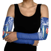 Personalised American Samoa Flag Day Arm Sleeves Fautasi Race Fagatogo-Iseula O Le Moana Sailfish Tribal Style LT03 - Polynesian Pride