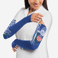 Personalised American Samoa Flag Day Arm Sleeves Fautasi Race Fagatogo-Iseula O Le Moana Sailfish Tribal Style LT03 - Polynesian Pride