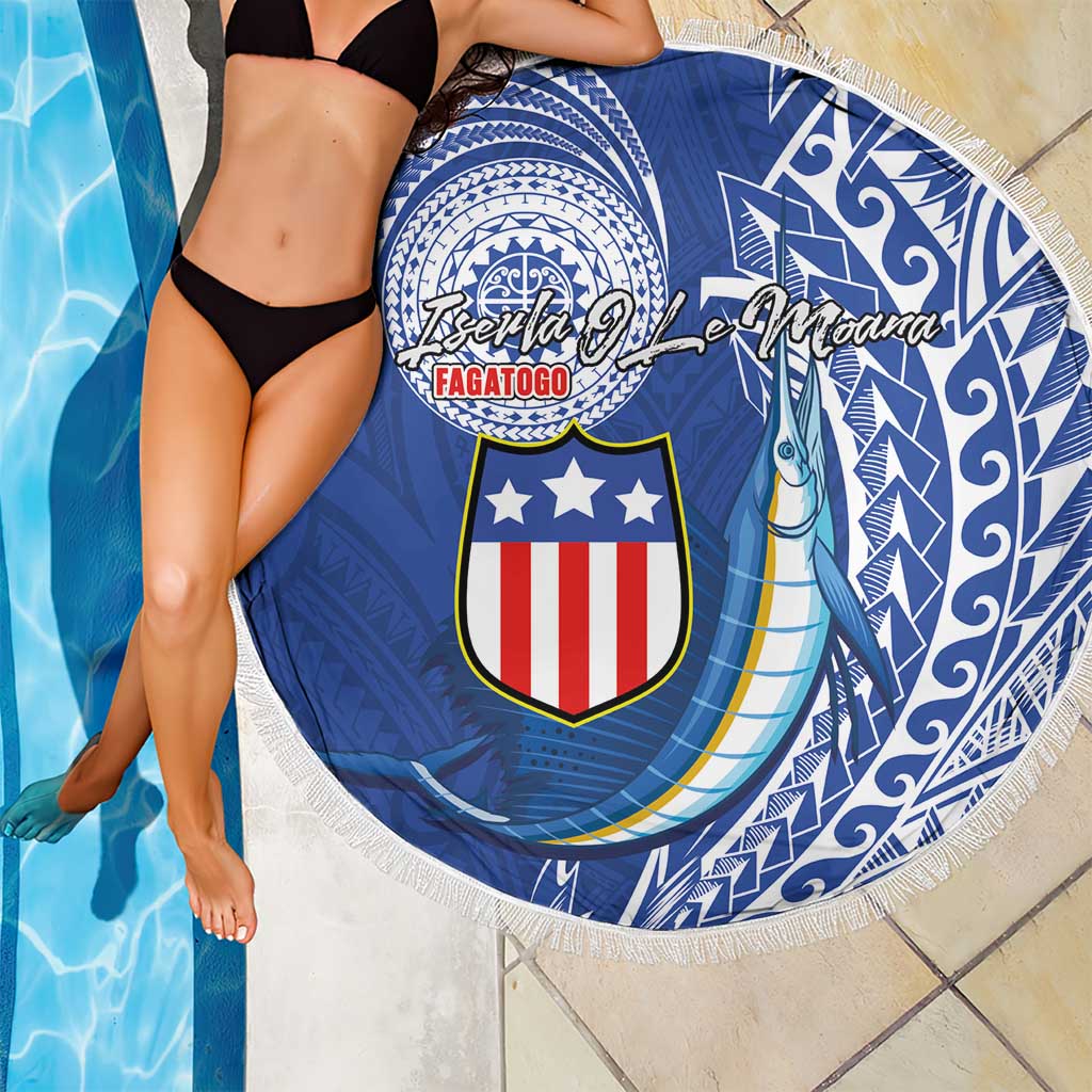 American Samoa Flag Day Beach Blanket Fautasi Race Fagatogo-Iseula O Le Moana Sailfish Tribal Style LT03 - Polynesian Pride