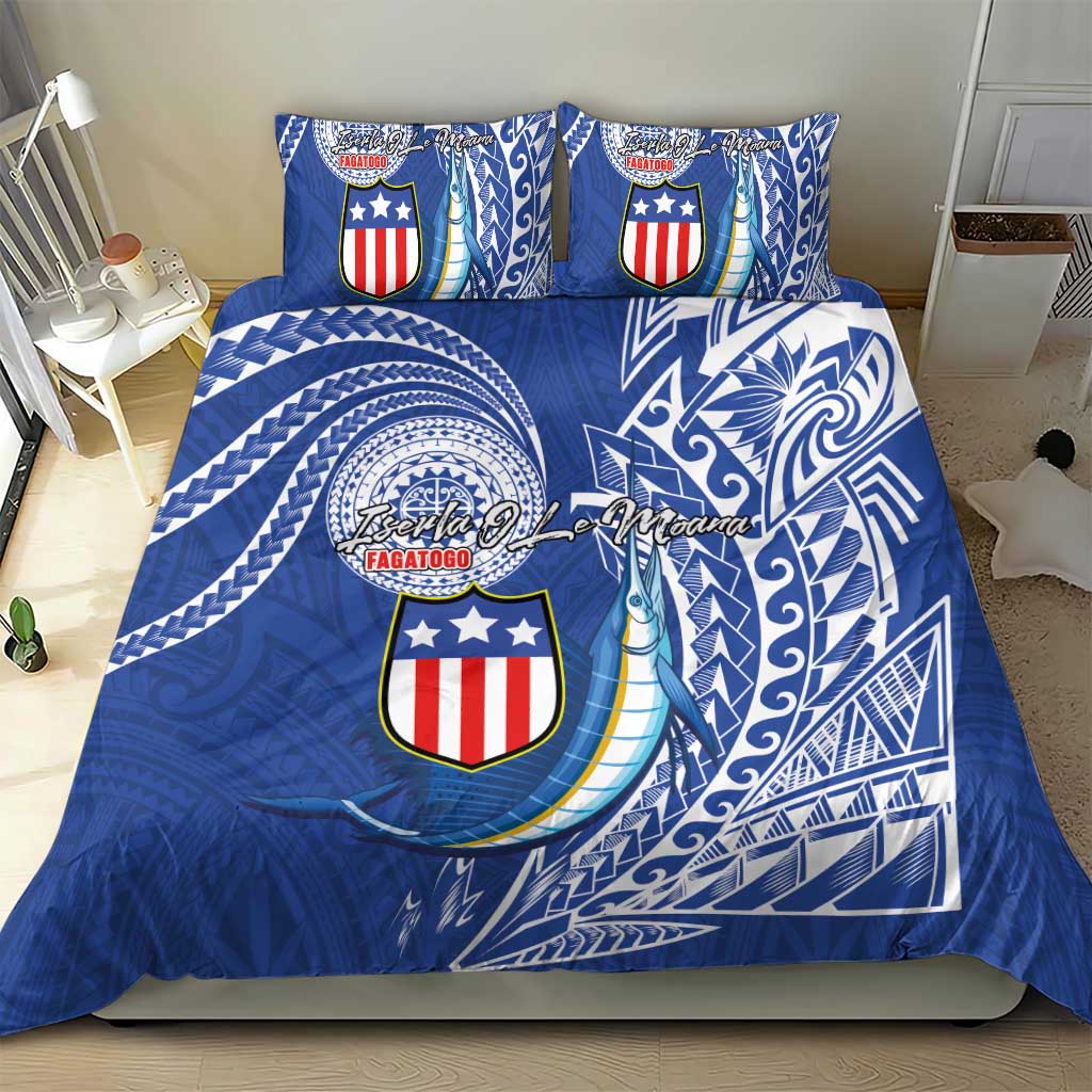 American Samoa Flag Day Bedding Set Fautasi Race Fagatogo-Iseula O Le Moana Sailfish Tribal Style LT03 - Polynesian Pride