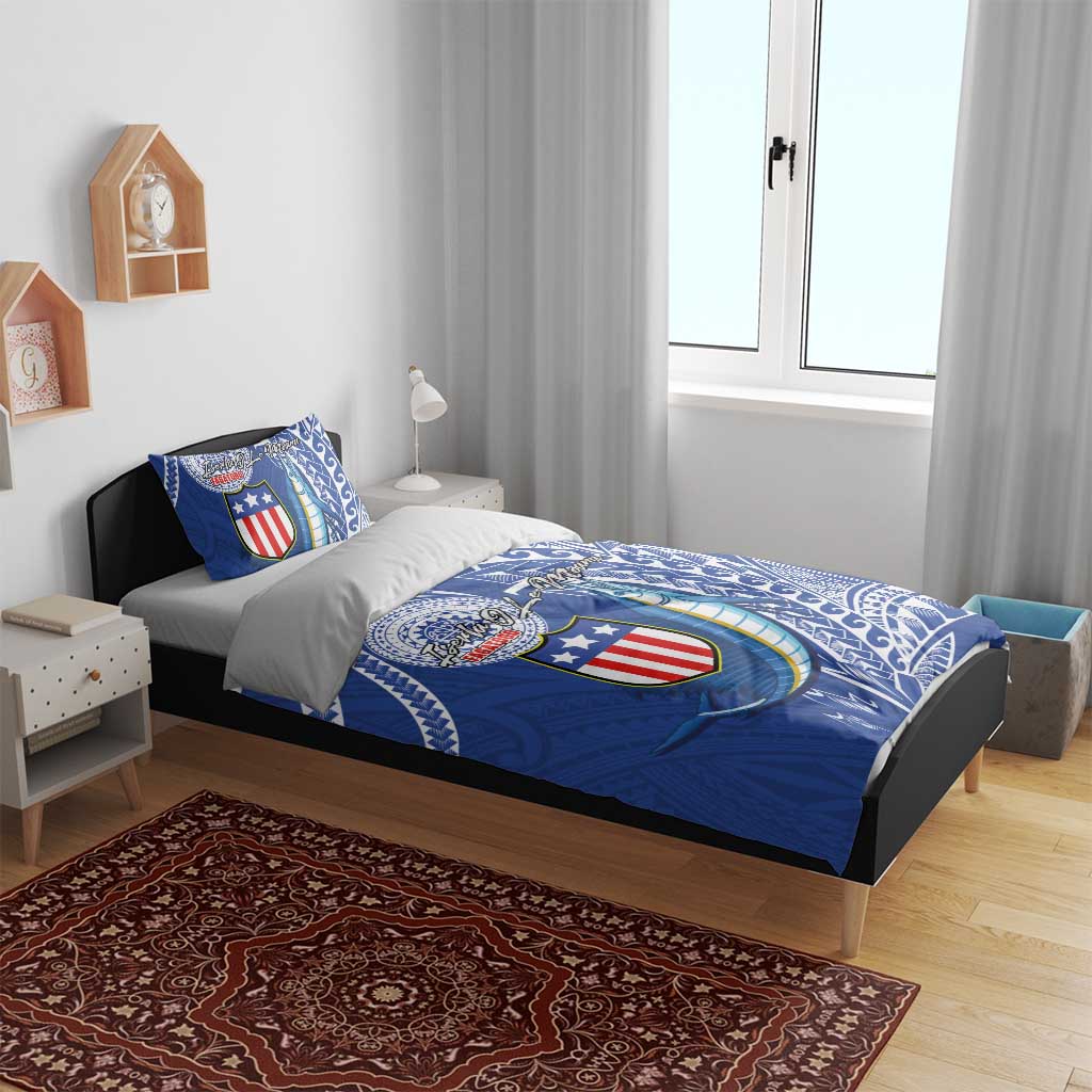 American Samoa Flag Day Bedding Set Fautasi Race Fagatogo-Iseula O Le Moana Sailfish Tribal Style LT03 - Polynesian Pride