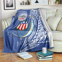 American Samoa Flag Day Blanket Fautasi Race Fagatogo-Iseula O Le Moana Sailfish Tribal Style LT03 Multicolor - Polynesian Pride