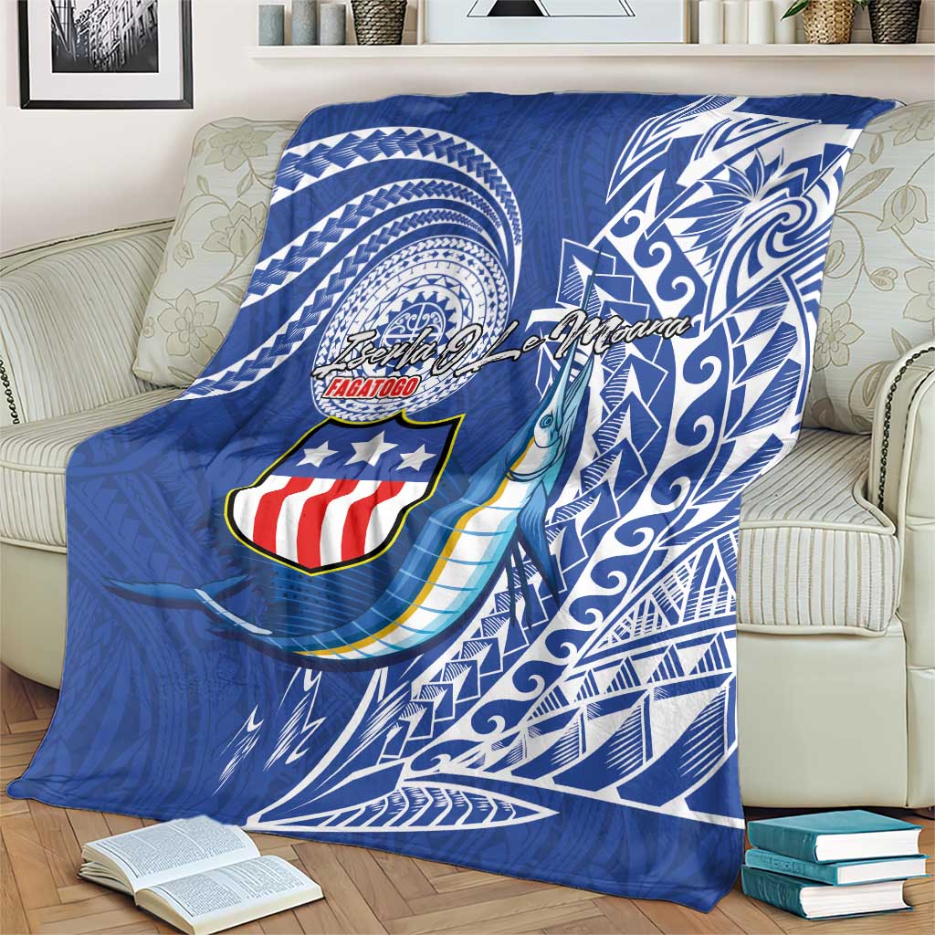 American Samoa Flag Day Blanket Fautasi Race Fagatogo-Iseula O Le Moana Sailfish Tribal Style LT03 - Polynesian Pride