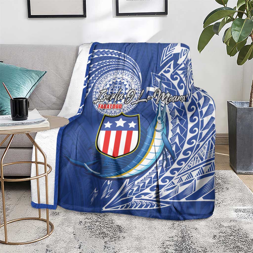 American Samoa Flag Day Blanket Fautasi Race Fagatogo-Iseula O Le Moana Sailfish Tribal Style LT03 - Polynesian Pride