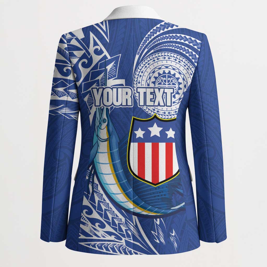 Personalised American Samoa Flag Day Blazer Fautasi Race Fagatogo-Iseula O Le Moana Sailfish Tribal Style LT03 - Polynesian Pride