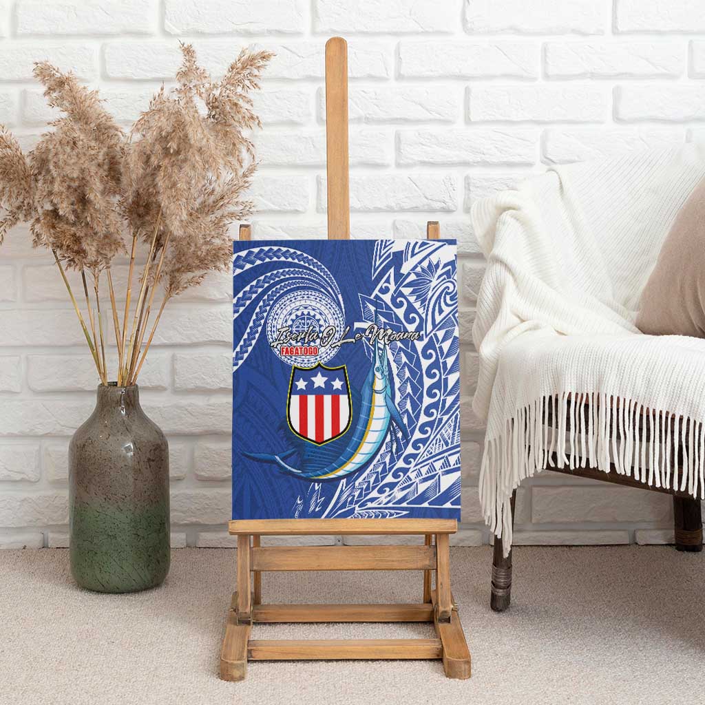 American Samoa Flag Day Canvas Wall Art Fautasi Race Fagatogo-Iseula O Le Moana Sailfish Tribal Style LT03 - Polynesian Pride
