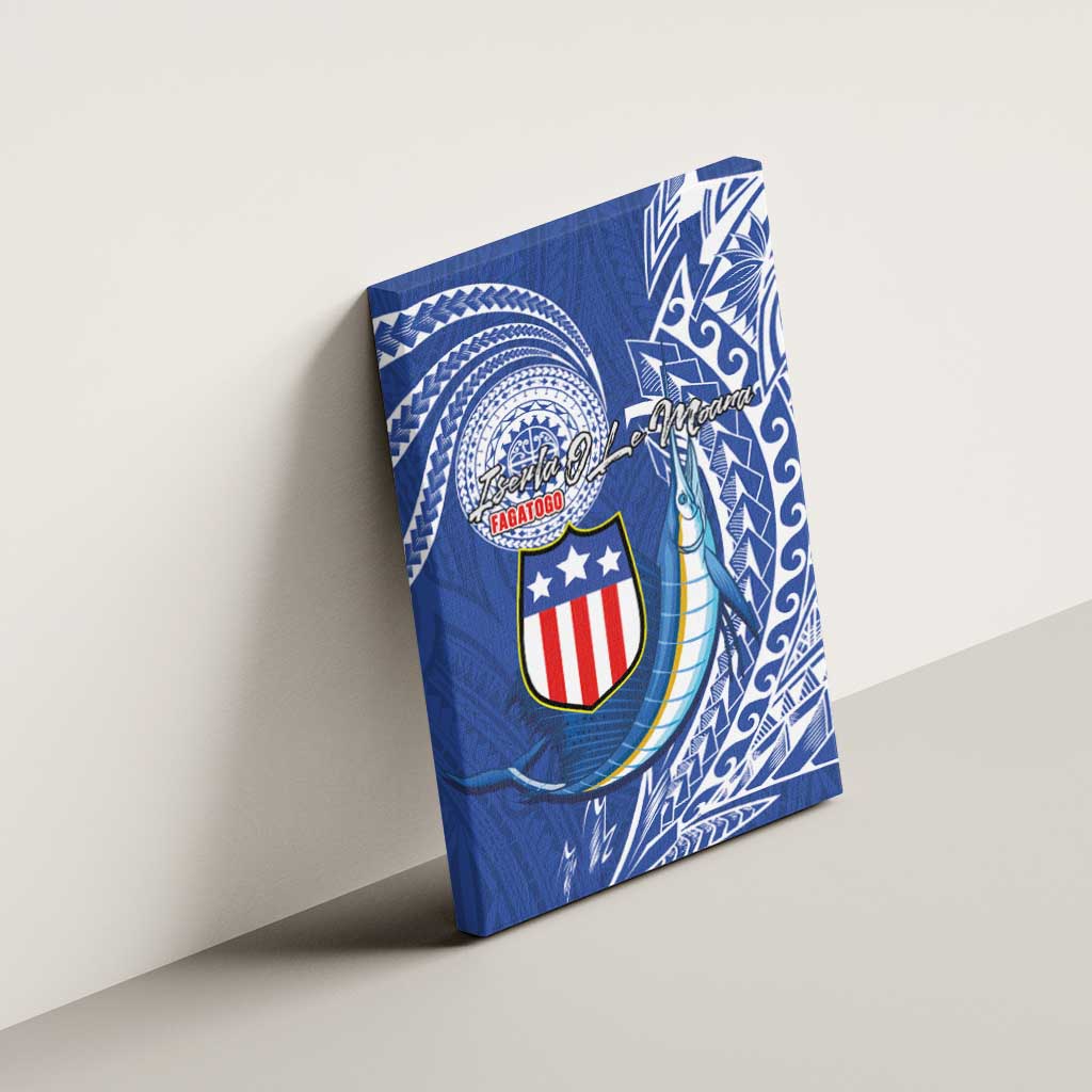 American Samoa Flag Day Canvas Wall Art Fautasi Race Fagatogo-Iseula O Le Moana Sailfish Tribal Style LT03 - Polynesian Pride