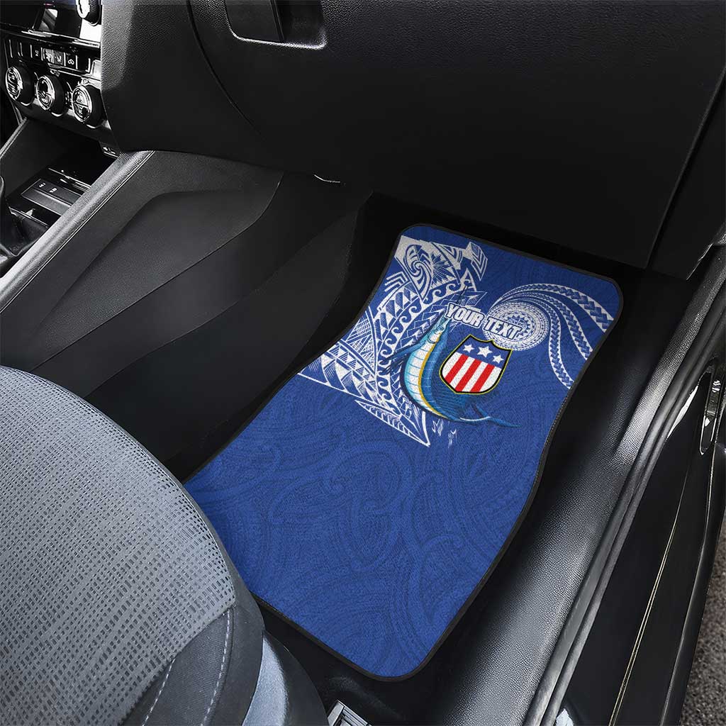 Personalised American Samoa Flag Day Car Mats Fautasi Race Fagatogo-Iseula O Le Moana Sailfish Tribal Style