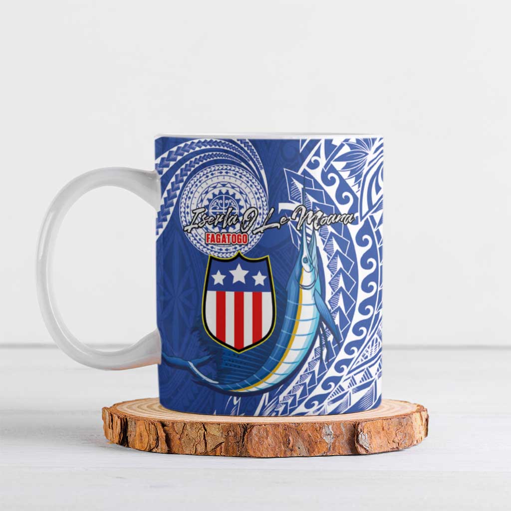 American Samoa Flag Day Ceramic Mug Fautasi Race Fagatogo-Iseula O Le Moana Sailfish Tribal Style