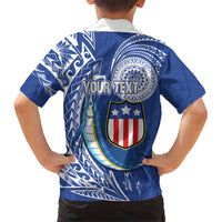 Personalised American Samoa Flag Day Family Matching Puletasi and Hawaiian Shirt Fautasi Race Fagatogo-Iseula O Le Moana Sailfish Tribal Style LT03 - Polynesian Pride