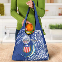 American Samoa Flag Day Grocery Bag Fautasi Race Fagatogo-Iseula O Le Moana Sailfish Tribal Style LT03 - Polynesian Pride