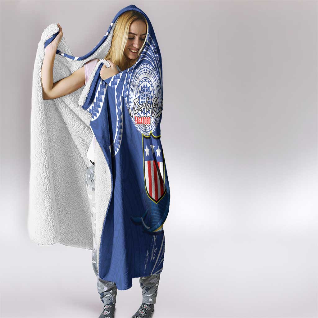 American Samoa Flag Day Hooded Blanket Fautasi Race Fagatogo-Iseula O Le Moana Sailfish Tribal Style LT03 - Polynesian Pride