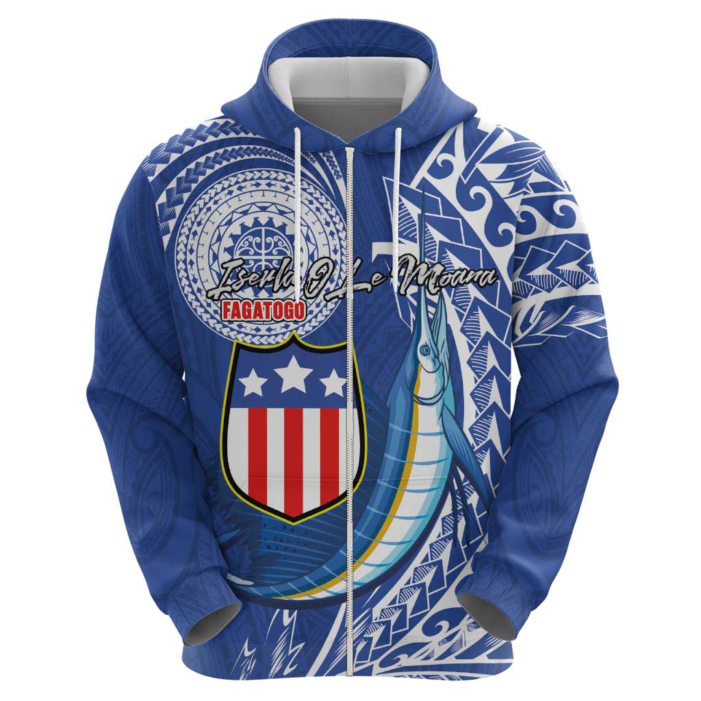 Personalised American Samoa Flag Day Hoodie Fautasi Race Fagatogo-Iseula O Le Moana Sailfish Tribal Style LT03 - Polynesian Pride
