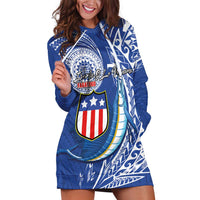 Personalised American Samoa Flag Day Hoodie Dress Fautasi Race Fagatogo-Iseula O Le Moana Sailfish Tribal Style LT03 Multicolor - Polynesian Pride