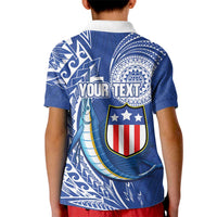 Personalised American Samoa Flag Day Kid Polo Shirt Fautasi Race Fagatogo-Iseula O Le Moana Sailfish Tribal Style LT03 - Polynesian Pride