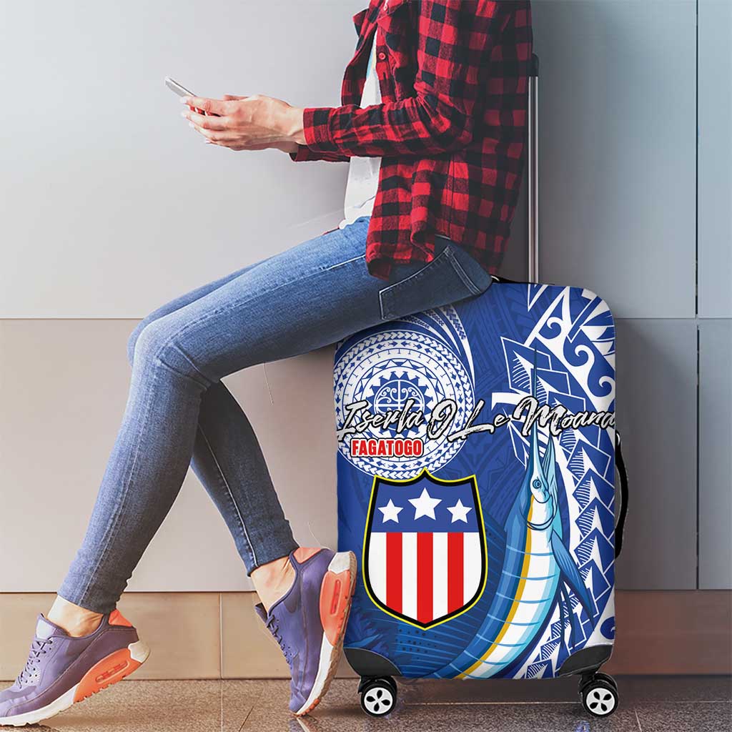 American Samoa Flag Day Luggage Cover Fautasi Race Fagatogo-Iseula O Le Moana Sailfish Tribal Style LT03 - Polynesian Pride