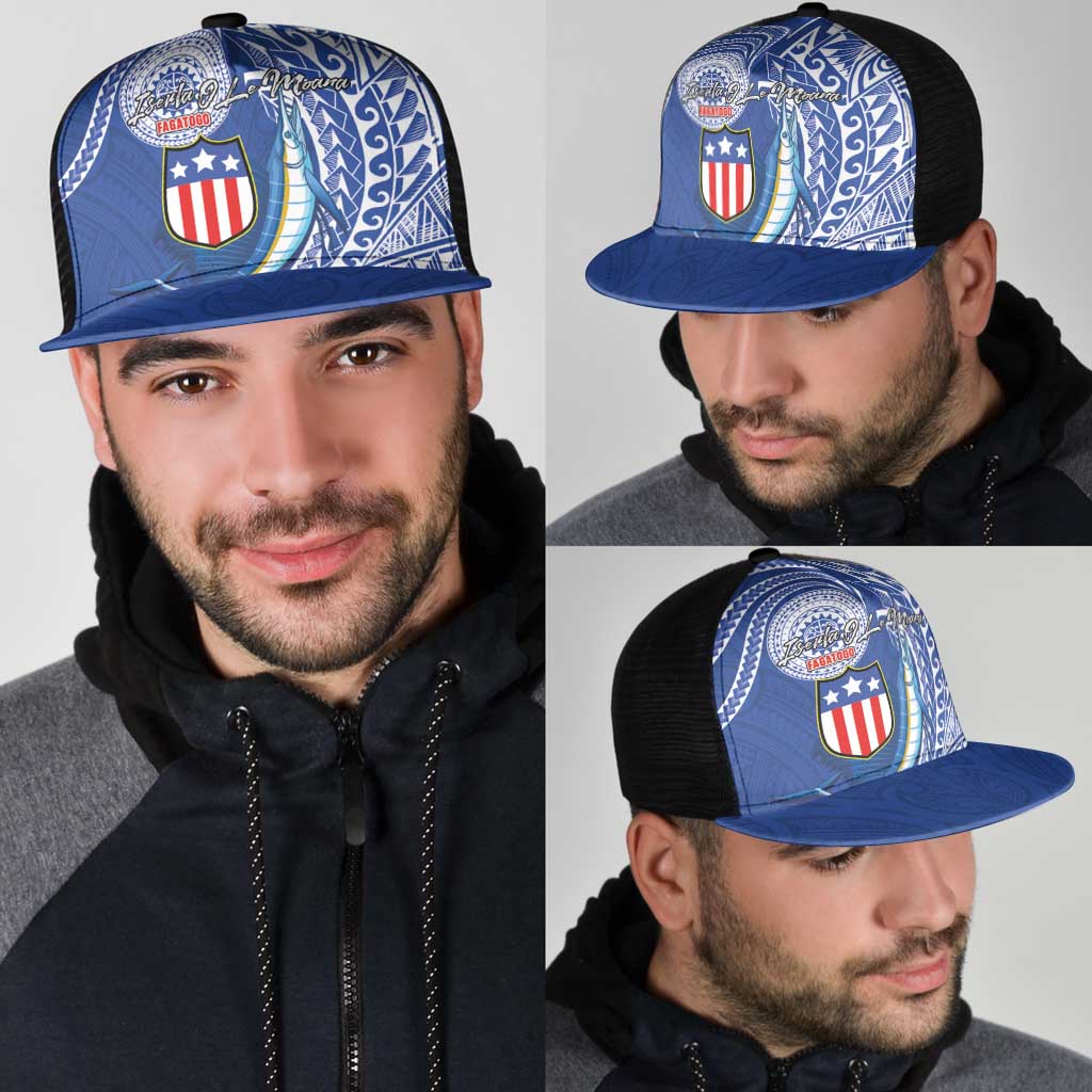 American Samoa Flag Day Mesh Trucker Cap Fautasi Race Fagatogo-Iseula O Le Moana Sailfish Tribal Style LT03 - Polynesian Pride