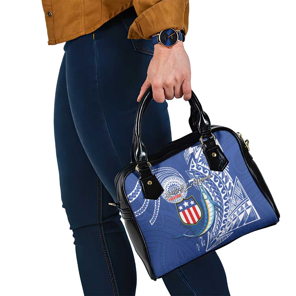 American Samoa Flag Day Shoulder Handbag Fautasi Race Fagatogo-Iseula O Le Moana Sailfish Tribal Style LT03 - Polynesian Pride