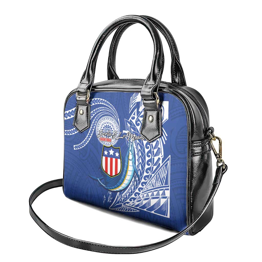 American Samoa Flag Day Shoulder Handbag Fautasi Race Fagatogo-Iseula O Le Moana Sailfish Tribal Style LT03 - Polynesian Pride