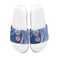 American Samoa Flag Day Slide Sandals Fautasi Race Fagatogo-Iseula O Le Moana Sailfish Tribal Style