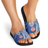 American Samoa Flag Day Slide Sandals Fautasi Race Fagatogo-Iseula O Le Moana Sailfish Tribal Style