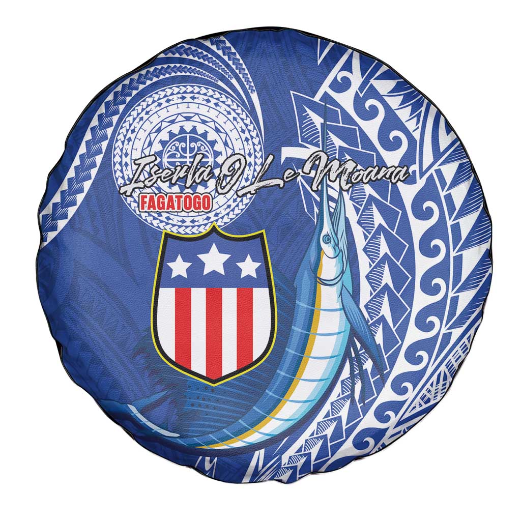 American Samoa Flag Day Spare Tire Cover Fautasi Race Fagatogo-Iseula O Le Moana Sailfish Tribal Style LT03 - Polynesian Pride