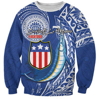 Personalised American Samoa Flag Day Sweatshirt Fautasi Race Fagatogo-Iseula O Le Moana Sailfish Tribal Style LT03 Unisex Multicolor - Polynesian Pride