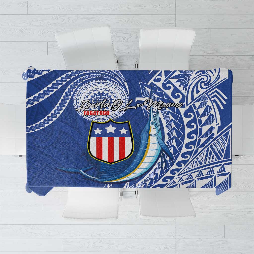 American Samoa Flag Day Tablecloth Fautasi Race Fagatogo-Iseula O Le Moana Sailfish Tribal Style LT03 Multicolor - Polynesian Pride