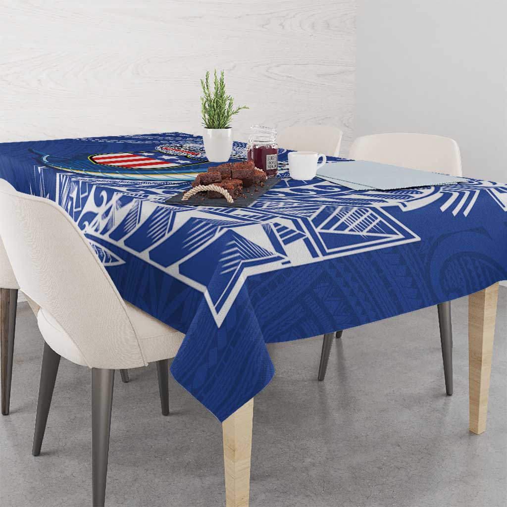 American Samoa Flag Day Tablecloth Fautasi Race Fagatogo-Iseula O Le Moana Sailfish Tribal Style LT03 - Polynesian Pride