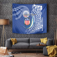 American Samoa Flag Day Tapestry Fautasi Race Fagatogo-Iseula O Le Moana Sailfish Tribal Style LT03 Multicolor - Polynesian Pride