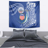 American Samoa Flag Day Tapestry Fautasi Race Fagatogo-Iseula O Le Moana Sailfish Tribal Style LT03 - Polynesian Pride