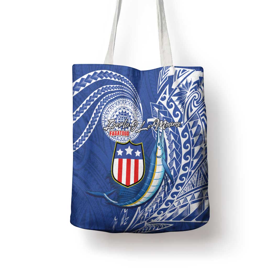 American Samoa Flag Day Tote Bag Fautasi Race Fagatogo-Iseula O Le Moana Sailfish Tribal Style LT03 - Polynesian Pride