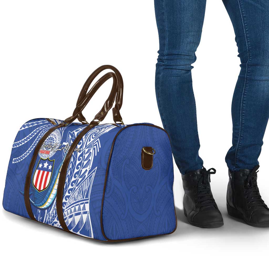 American Samoa Flag Day Travel Bag Fautasi Race Fagatogo-Iseula O Le Moana Sailfish Tribal Style LT03 - Polynesian Pride