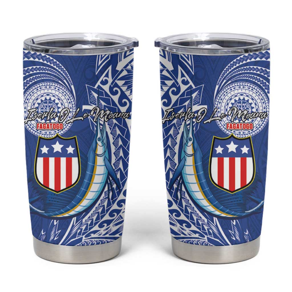 American Samoa Flag Day Tumbler Cup Fautasi Race Fagatogo-Iseula O Le Moana Sailfish Tribal Style